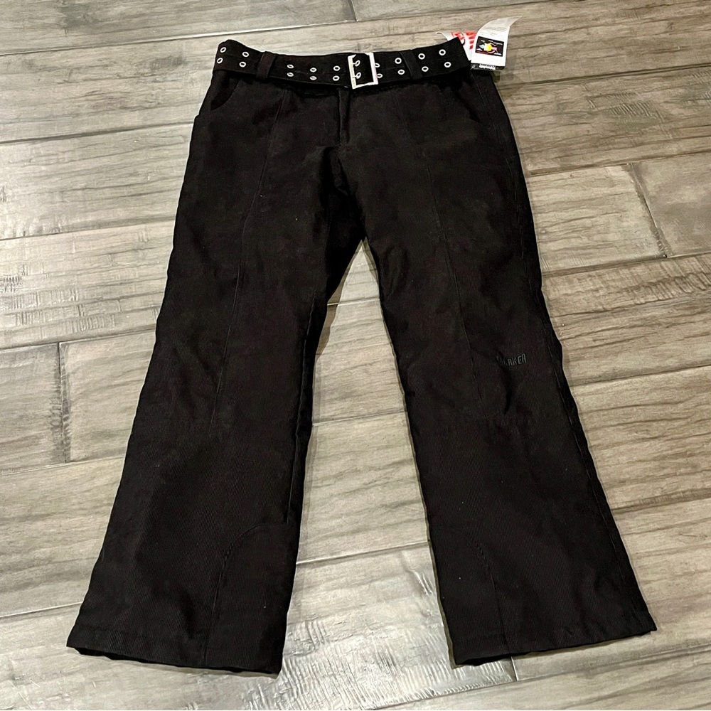 Marker Thinsilate Black Belted Cord Ski Pants - Size 12